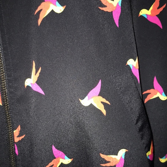 Bird Print Baseball Jacket - Picture 4 of 8